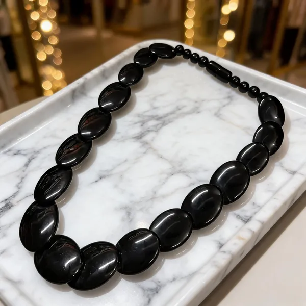 Black_Resin_Beaded_Necklace_For_Women