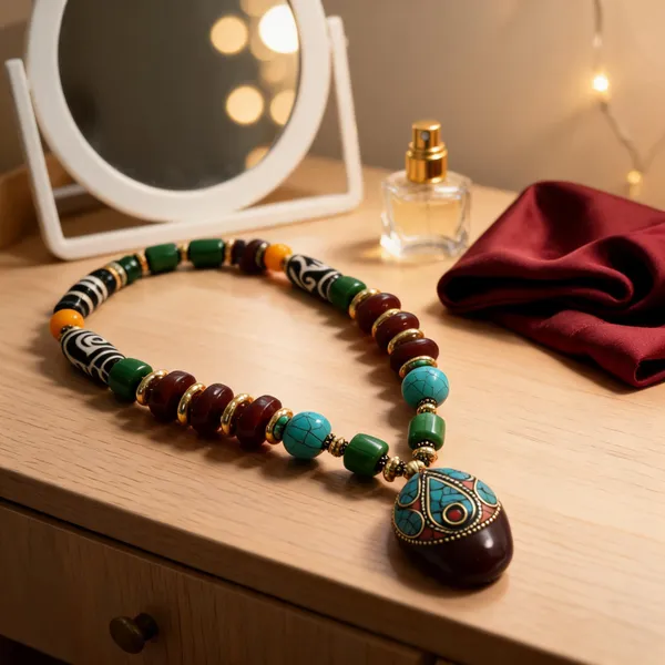 Multicolour_Resin_Beaded_Statement_Necklace_For_Women