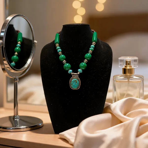 Green_Beaded_Statement_Necklace_For_Women