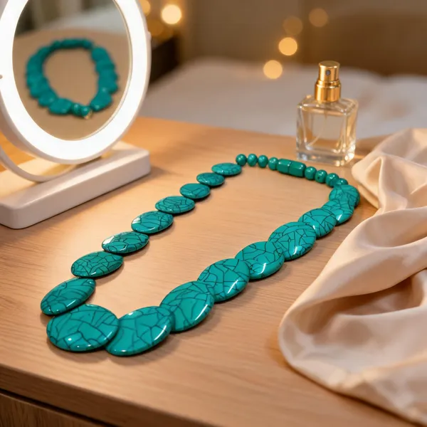 Turquoise_Resin_Graduated_Oval_Beaded_Statement_Necklace_For_Women