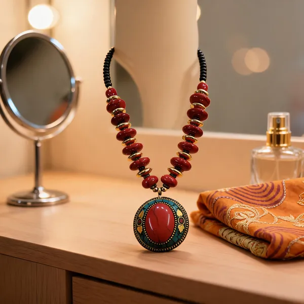 Red_Brass_Glass_Beaded_Statement_Necklace_For_Women