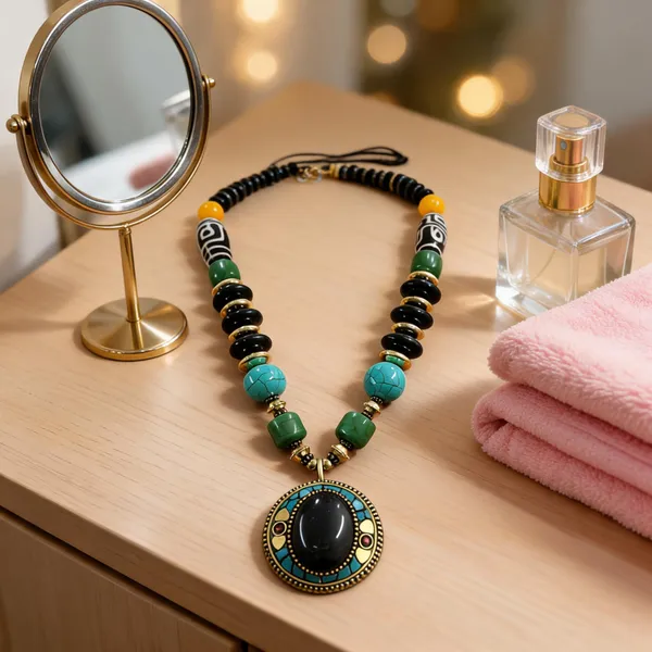 Multicolour_Resin_Beaded_Statement_Necklace_For_Women