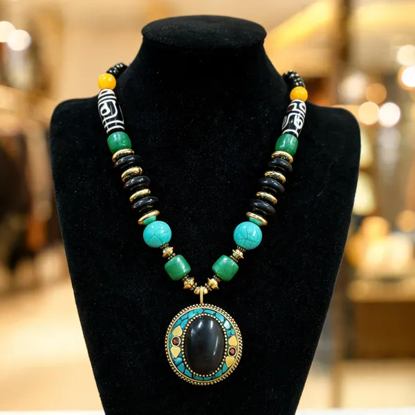 Multicolour_Resin_Beaded_Statement_Necklace_For_Women
