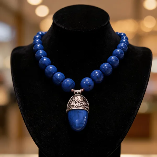 Blue_Resin_Wood_Beaded_Pendant_Necklace_For_Women