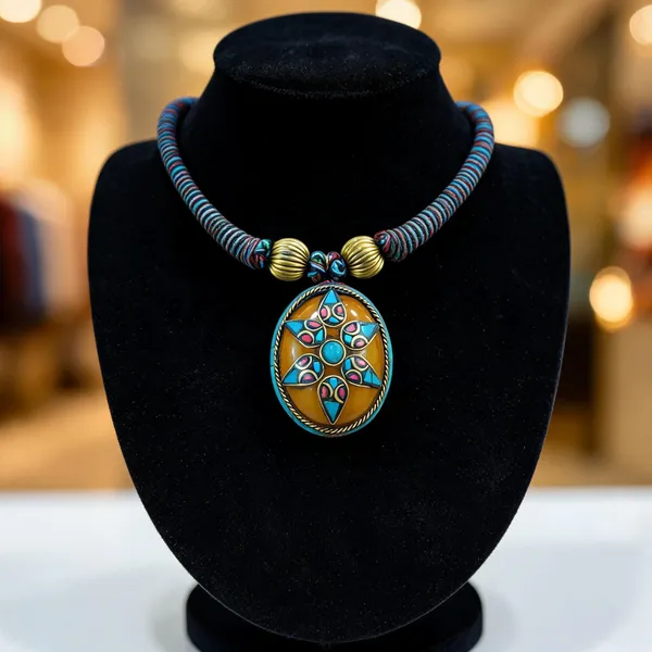 Multicolour_Braided_Cord_Beaded_Statement_Necklace_For_Women
