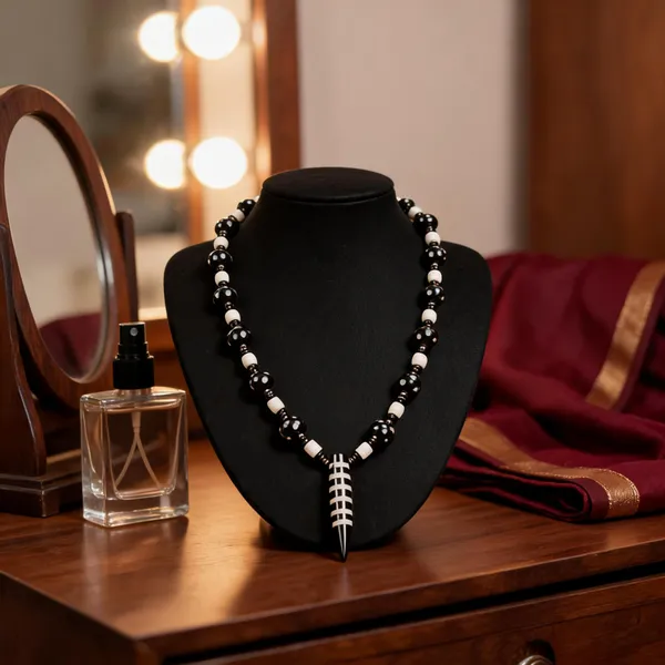Black_Beaded_Traditional_Necklace_For_Women
