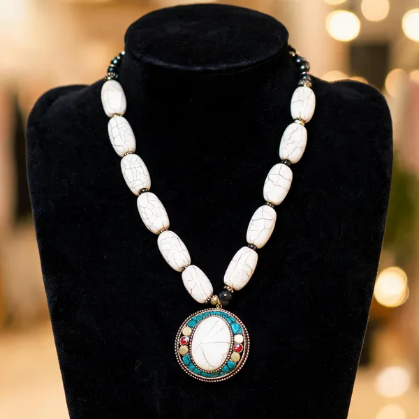 Black_Beaded_Layered_Necklace_Set_For_Women