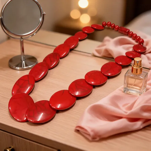 Red_Resin_Beaded_Statement_Necklace_For_Women