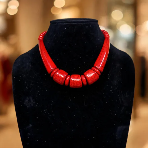 Red_Resin_Beaded_Statement_Necklace_For_Women