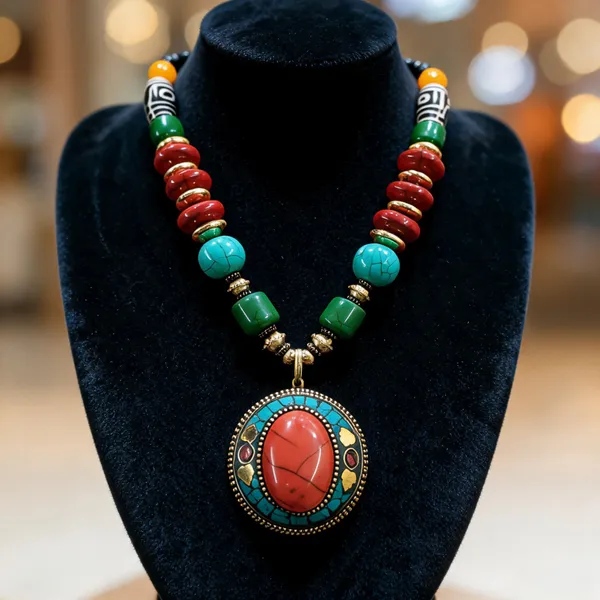 Multicolour_Resin_Beaded_Statement_Necklace_For_Women