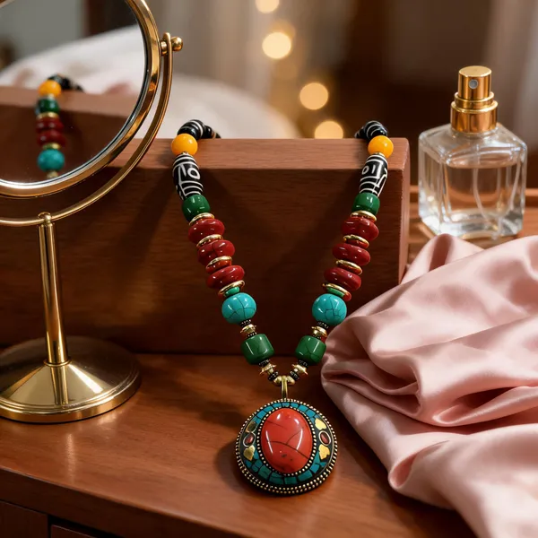 Multicolour_Resin_Beaded_Statement_Necklace_For_Women