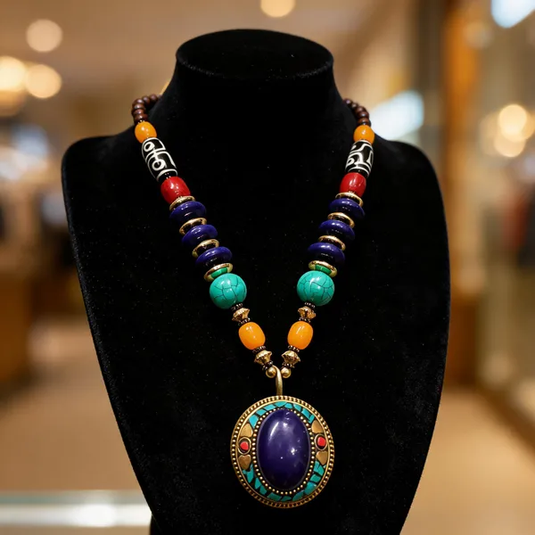 Multicolour_Resin_Beaded_Statement_Necklace_For_Women