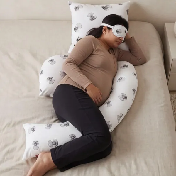 J_Shape_Pregnancy_Pillow_With_Cover_And_Eye_Mask