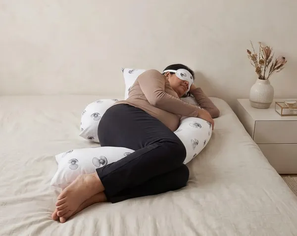 J_Shape_Pregnancy_Pillow_With_Cover_And_Eye_Mask