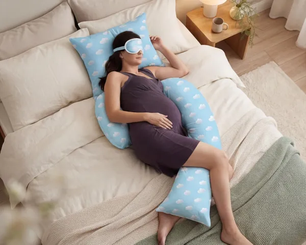J_Shape_Pregnancy_Pillow_With_Cover_And_Eye_Mask