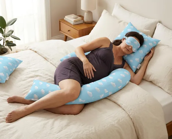 J_Shape_Pregnancy_Pillow_With_Cover_And_Eye_Mask