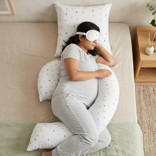 J_Shape_Pregnancy_Pillow_With_Cover_And_Eye_Mask