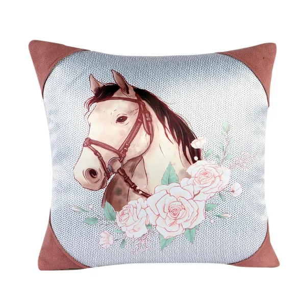 Horse_Design_Satin_Faux_Suede_Fur_Cushion_Cover