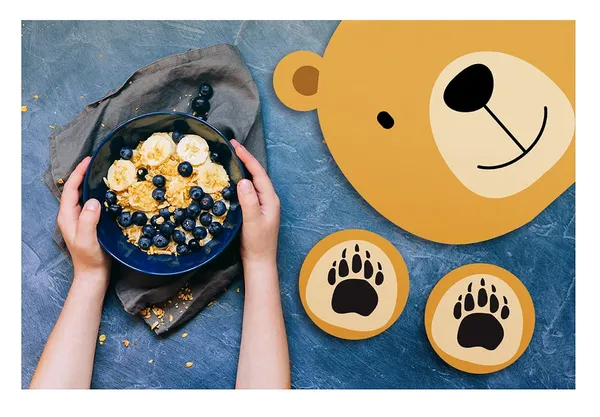 Teddy_Bear_Head_Shaped_Dining_Placemat_With_Coaster_Set_For_Kids