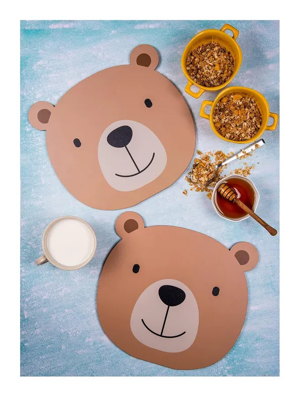 Teddy_Bear_Head_Shaped_Dining_Placemat_With_Coaster_Set_For_Kids