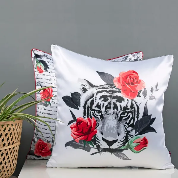 Tiger_Print_Polyester_Satin_Cushion_Cover