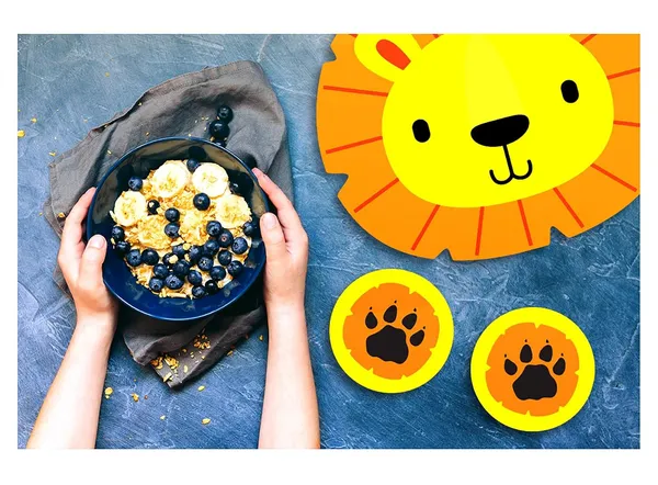 Lion_Design_Kids_Dining_Table_Placemat_With_Coasters