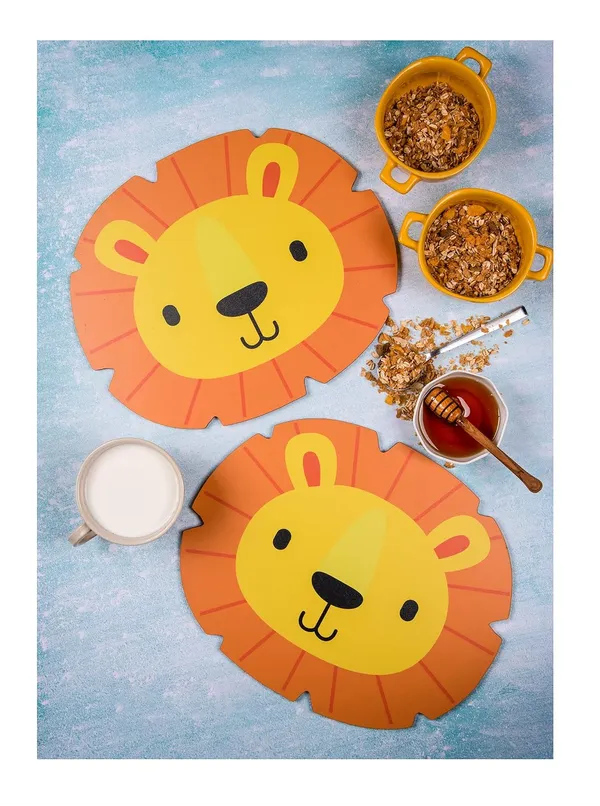 Kids_Lion_Design_Mdf_Wood_Dining_Placemat_With_Coasters