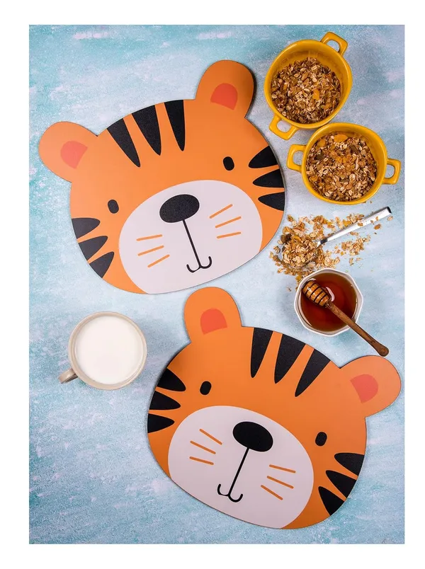Kids_Tiger_Design_Mdf_Wood_Placemat_With_Coasters