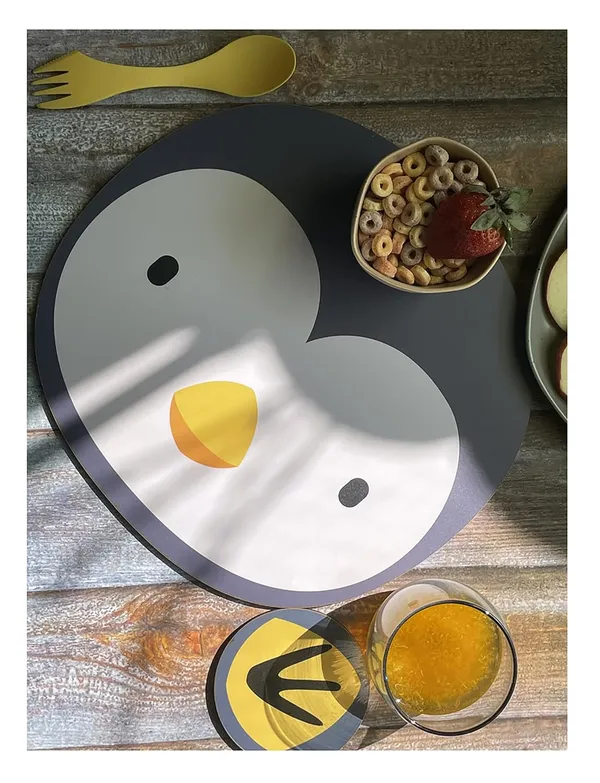 Kids_Penguin_Design_Mdf_Placemat_With_Coasters