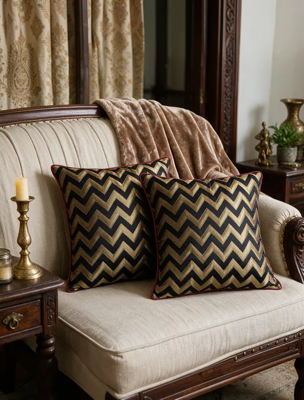 Midnight_Chevron_Brocade_Quilted_Rectangle_Cushion_Cover_-_16X16_Inch_(Pack_Of_2)