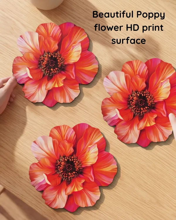 Poppy_Mdf_Wood_Flower_Trivets_With_Rubber_Backing_-_8X8_Inch_(Pack_Of_3)