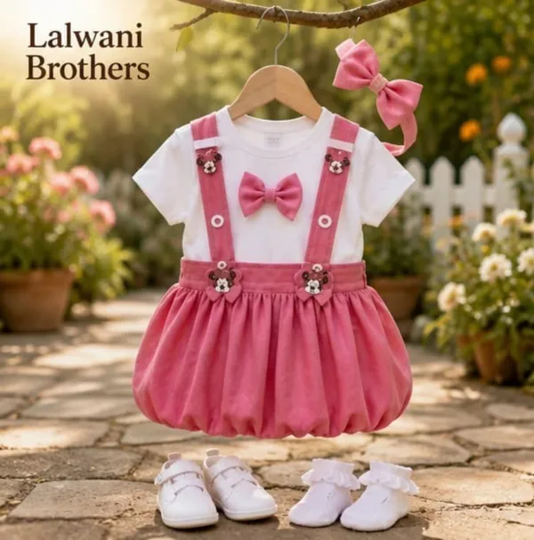 Pink_And_White_Bow_Detail_Baby_Dress_for_Girls