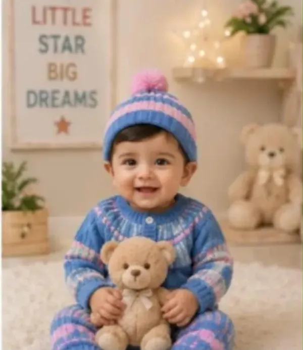 Blue_Wool_Knitted_Winterwear_Set_For_Baby