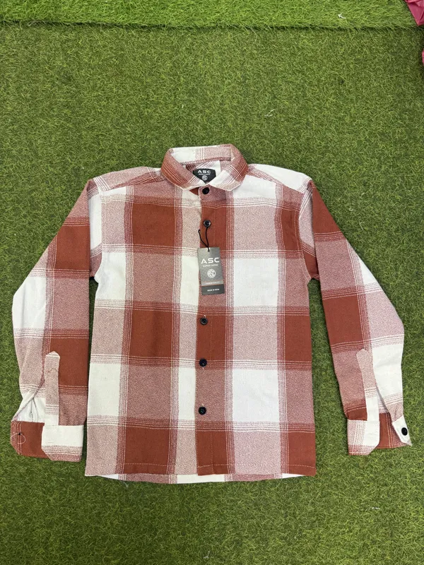 Brown_Crepe_Checkered_Full_Sleeve_Shirt_For_Boys