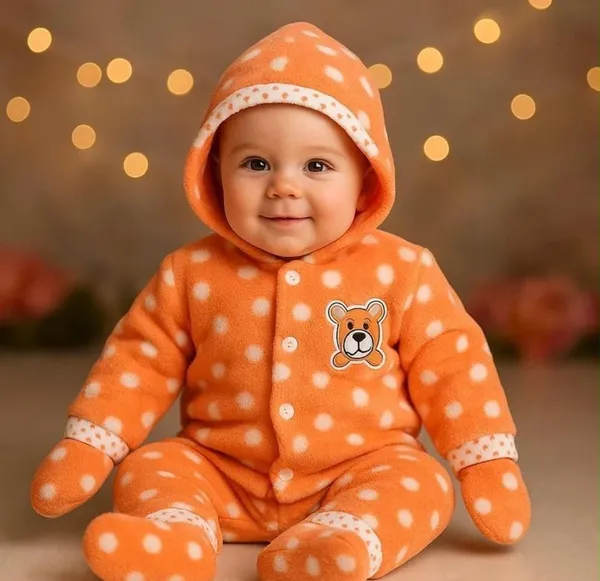 Orange_Wool_Hooded_Footed_Romper_For_Baby