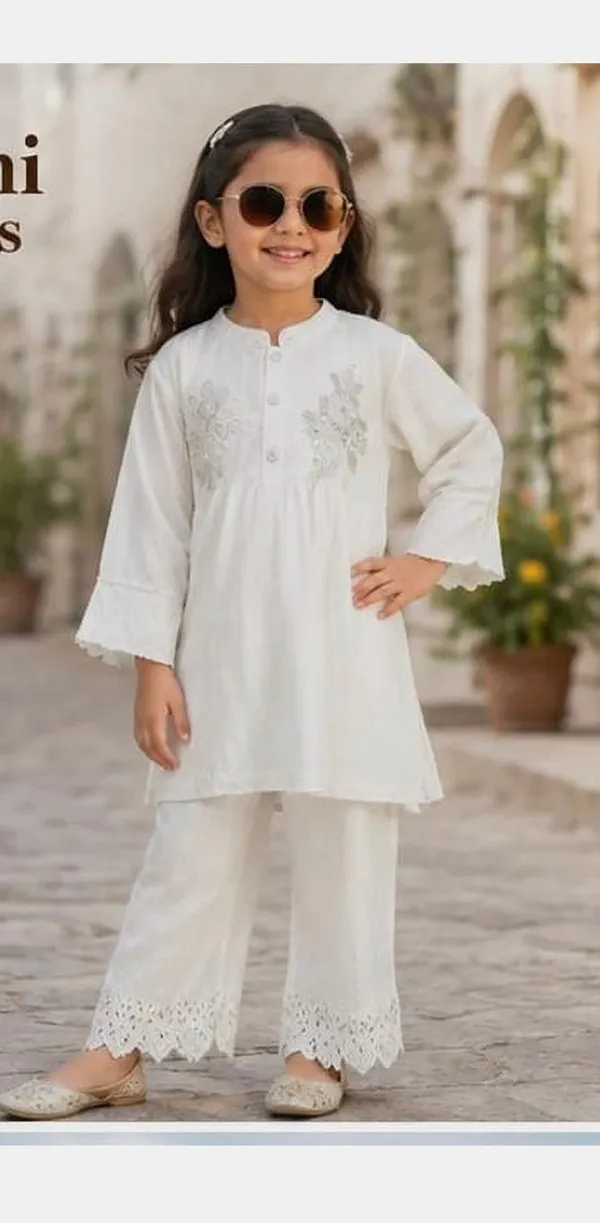 White_Embroidered_Kurta_Palazzo_Set_for_Girls