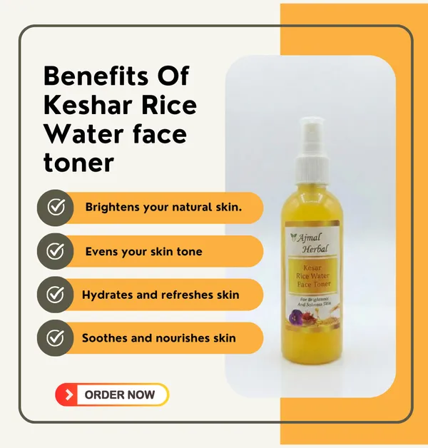 100ml_Ajmal_Herbal_Kesar_Rice_Water_Face_Toner_Glowing_Skin
