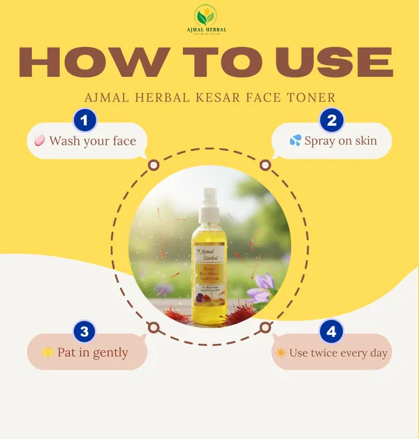 100ml_Ajmal_Herbal_Kesar_Rice_Water_Face_Toner_Glowing_Skin