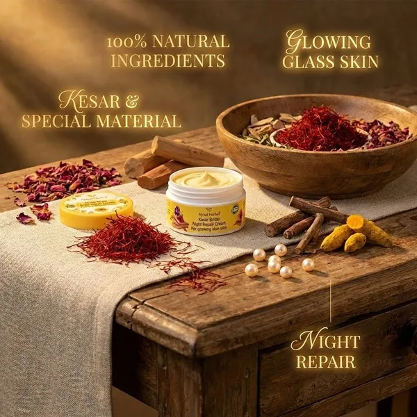 10g_Ajmal_Herbal_Kesar_Bridal_Night_Repair_Cream_For_Glowing_Glass_Skin