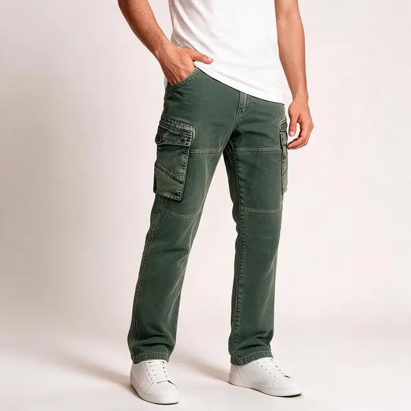 Green_Cotton_Regular_Fit_Cargo_Pants_For_Men