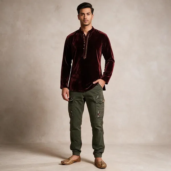 Olive_Twill_Cotton_Regular_Fit_Cargo_Pants_For_Men