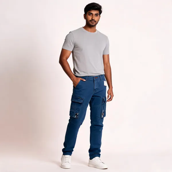 Royal_Blue_Utility_Fit_Cargo_Pants_For_Men