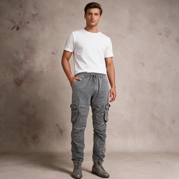 Steel_Grey_Casual_Cargo_Jogger_For_Men