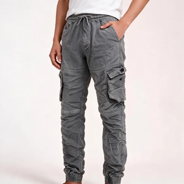 Steel_Grey_Casual_Cargo_Jogger_For_Men