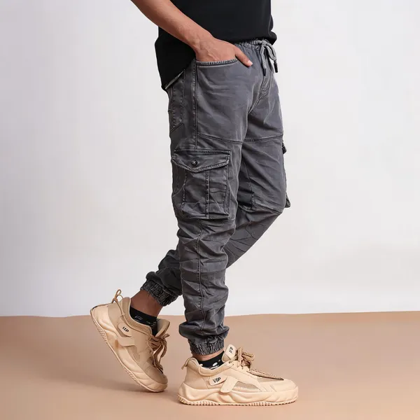 Grey_Utility_Fit_Cargo_Joggers_For_Men