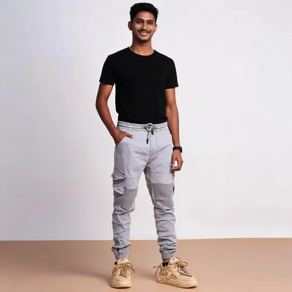 Grey_Utility_Fit_Cargo_Pants_For_Men