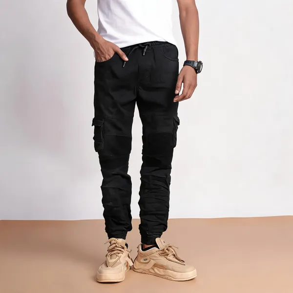Black_Jogger_Fit_Cargo_Pants_For_Men