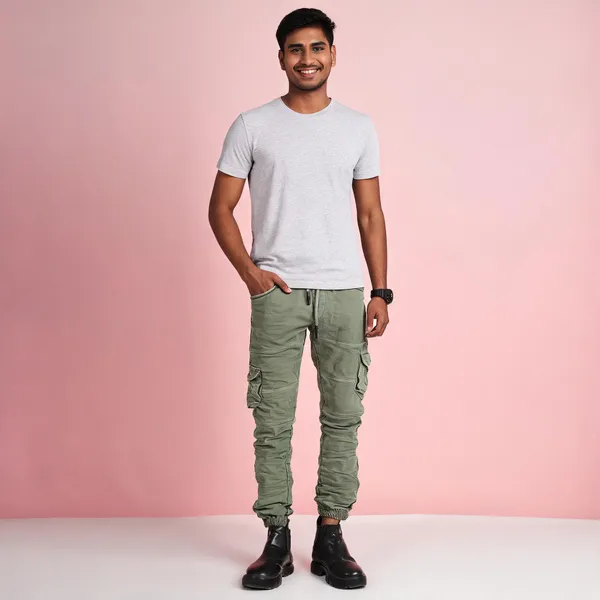 Olive_Green_Cargo_Jogger_Pants_For_Men