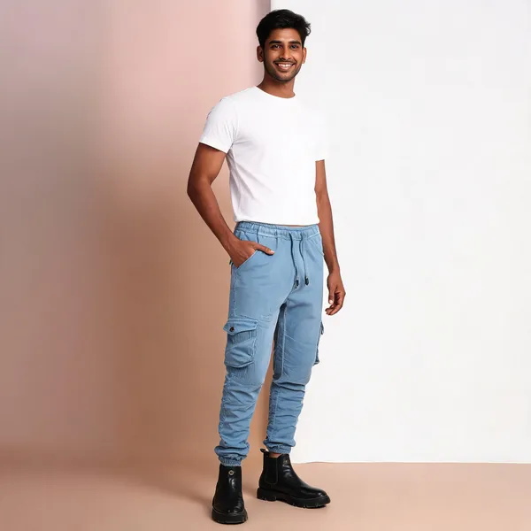 Light_Blue_Cargo_Jogger_Pants_For_Men