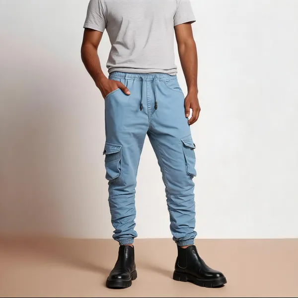 Light_Blue_Cargo_Jogger_Pants_For_Men